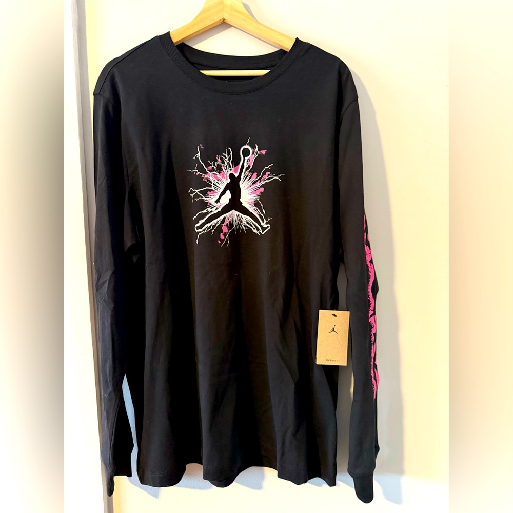 Jordan Men’s Long Sleeve Tee, Black, XL